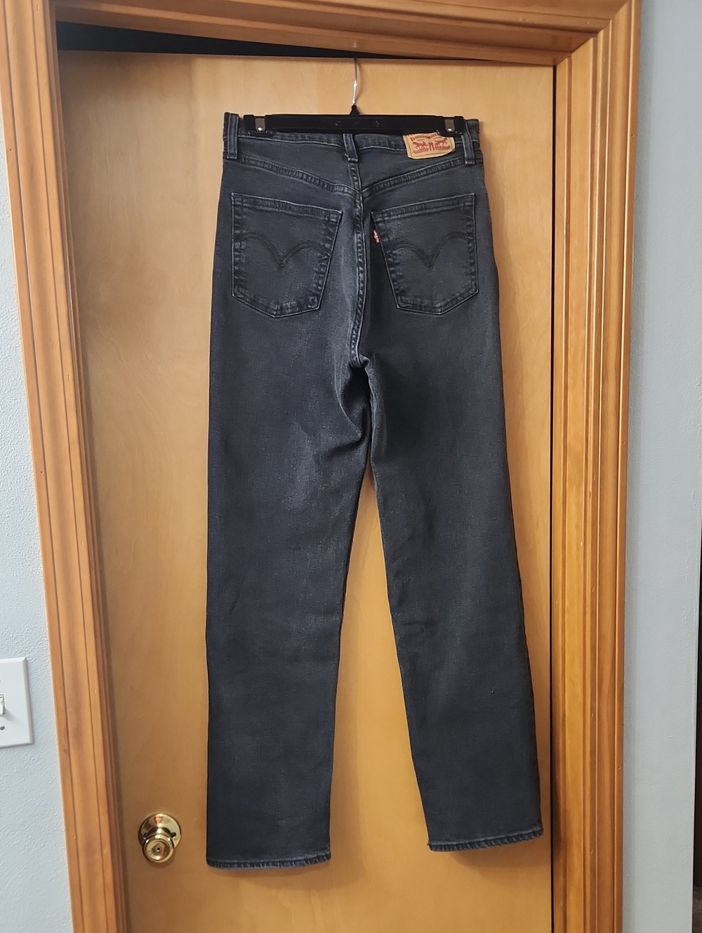 Levi's Ribcage Straight Black Denim Jeans Size 28x32